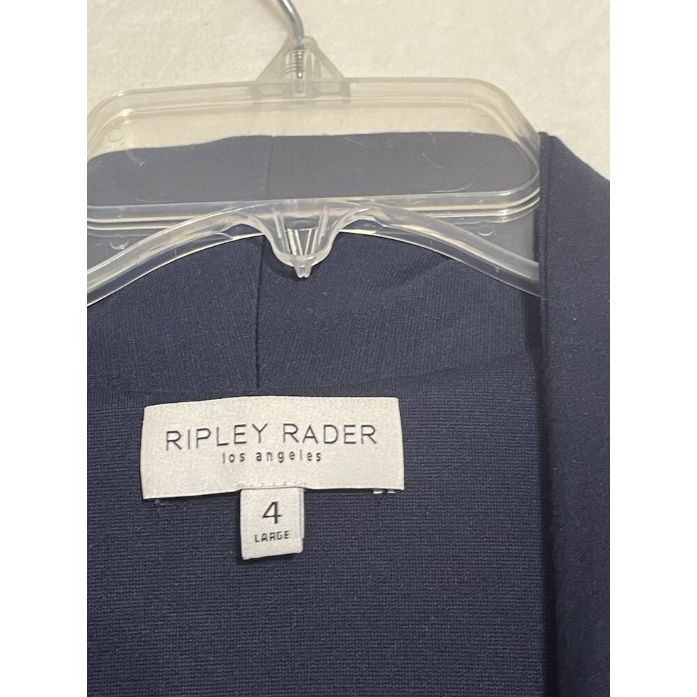 Ripley Rader Duster Cardigan Womens Large 4 Navy Blue Long Open Front Made USA - Picture 7 of 7